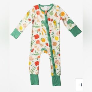 Angel Dear Two-Way Zipper Sleeper – Veggie Life Print (Size 0-3 months)